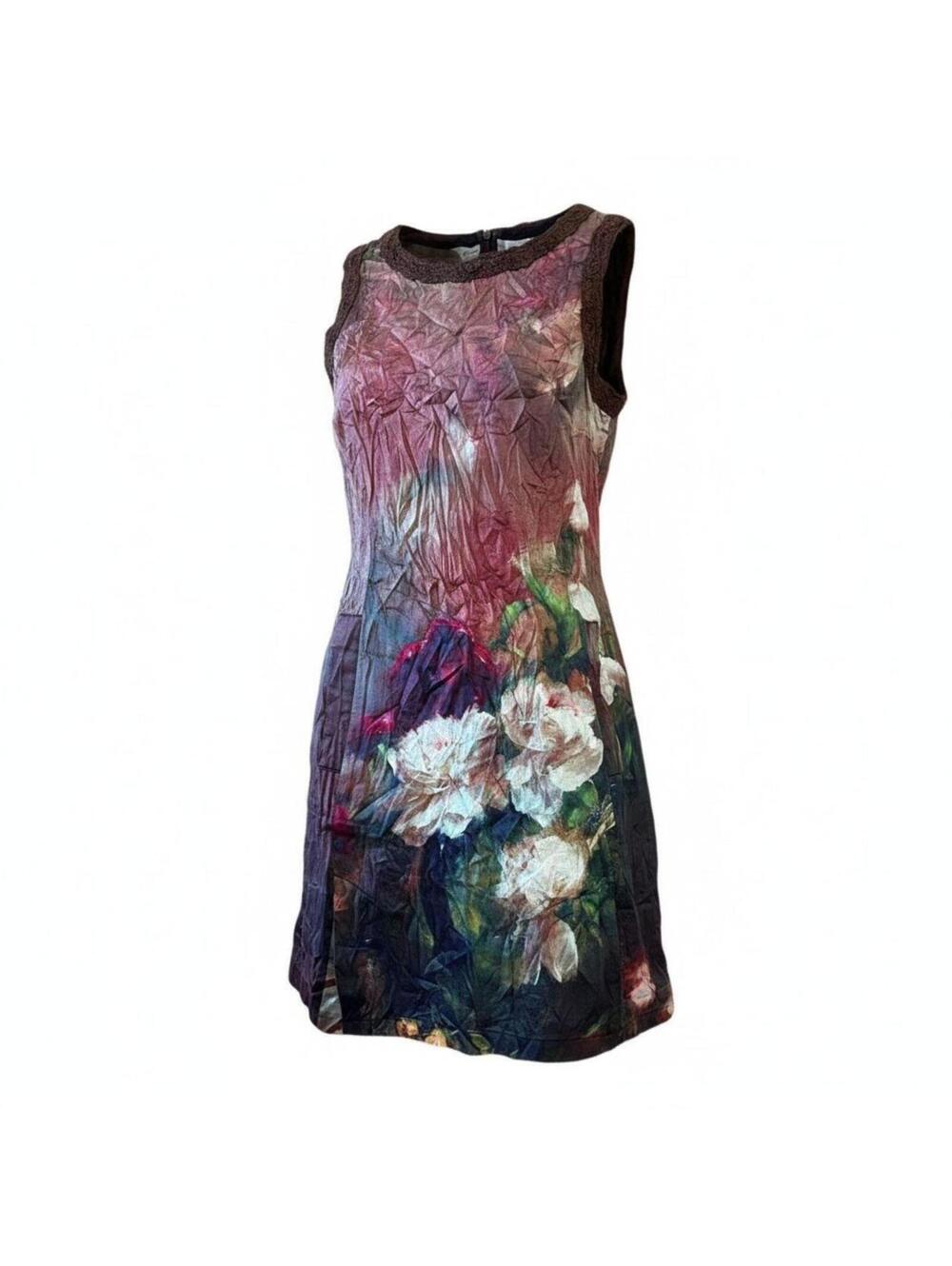 Brown dress with floral design